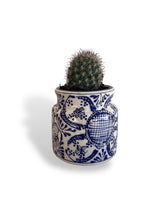 Cargar imagen en el visor de la galería, Maceta Lechero chica Azul con blanco